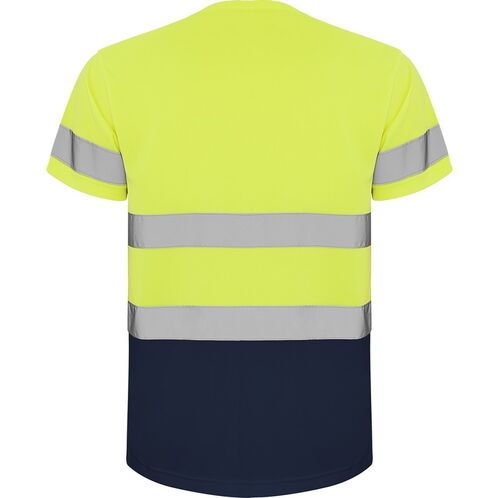 Camiseta de alta visibilidad Amarillo Fluor / Azul Marino Talla S